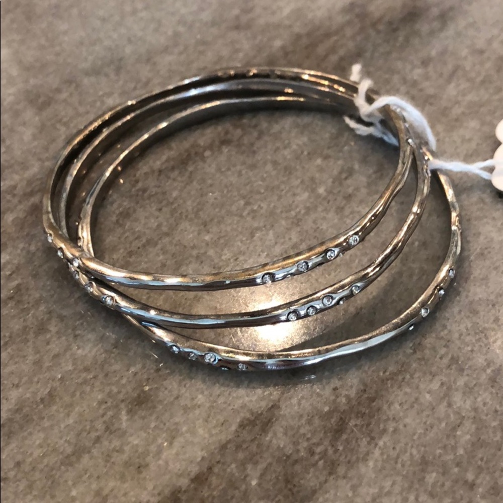 Stella & Dot silver bangle bracelet set